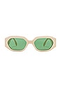 view 1 of 3 GAFAS DE SOL SLAPTRASH in Ivory & Emerald Mono