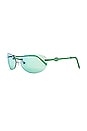 view 2 of 3 Slinky Sunglasses in Green Chrome