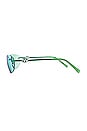 view 3 of 3 Slinky Sunglasses in Green Chrome