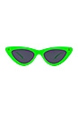 view 1 of 3 LUNETTES DE SOLEIL X ADAM SELMAN THE LAST LOLITA in Neon Lime & Smoke Mono