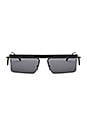 view 1 of 3 LUNETTES DE SOLEIL X ADAM SELMAN FLEX in Satin Black & Smoke Mono