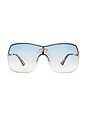 view 1 of 3 Parallel Universe Sunglasses in Gold & Sky Blue Grad