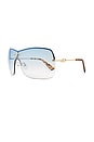 view 2 of 3 Parallel Universe Sunglasses in Gold & Sky Blue Grad