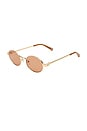 view 2 of 2 Poseidon Deux Sunglasses in Gold & Chocolate Mono