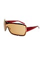 view 2 of 2 Veiled Ltd Edt Sunglasses in Bright Gold, Vermillion, & Light Brown Mono