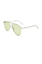 view 2 of 2 The Duke Sunglasses in Silver & Sage Mono