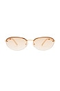 view 1 of 2 Slinky Sunglasses in Gold & Light Brown Grad