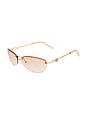 view 2 of 2 Slinky Sunglasses in Gold & Light Brown Grad