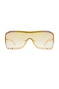 view 1 of 2 Veiled Sunglasses in Bright Gold, Sand, & Tan Grad with Gold Flash