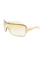 view 2 of 2 Veiled Sunglasses in Bright Gold, Sand, & Tan Grad with Gold Flash