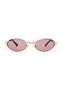 view 1 of 3 LUNETTES DE SOLEIL FROSTBITE in Bright Gold & Smokey Brown Mono