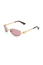 view 2 of 3 LUNETTES DE SOLEIL FROSTBITE in Bright Gold & Smokey Brown Mono