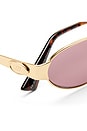 view 3 of 3 LUNETTES DE SOLEIL FROSTBITE in Bright Gold & Smokey Brown Mono