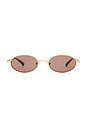 view 1 of 3 GAFAS DE SOL ICICLE in Bright Gold & Smokey Brown Mono