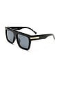 view 2 of 3 LUNETTES DE SOLEIL OFFSIDE in Black & Smoke Mono Polarized