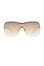 view 1 of 3 Parallel Universe Sunglasses in Gold & Tan Gradient with Gold Flash