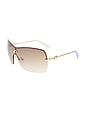 view 2 of 3 Parallel Universe Sunglasses in Gold & Tan Gradient with Gold Flash