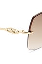 view 3 of 3 Parallel Universe Sunglasses in Gold & Tan Gradient with Gold Flash