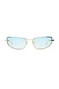 view 1 of 3 LUNETTES DE SOLEIL BUBBLES in Gold & Sky Blue Gradient