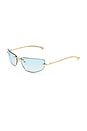 view 2 of 3 LUNETTES DE SOLEIL BUBBLES in Gold & Sky Blue Gradient