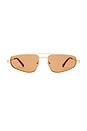 view 1 of 3 GAFAS DE SOL TREASURE in Gold & Chocolate Mono