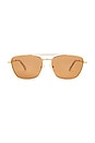 view 1 of 3 LUNETTES DE SOLEIL DIAMETRIC II in Bright Gold & Chocolate Mono