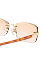 view 3 of 3 Enigmatic Sunglasses in Gold Vintage Tort & Warm Brown Grad