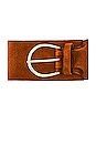 view 3 of 3 Suede Horseshoe Buckle Belt in Cognac