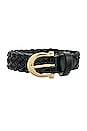 view 3 of 3 Woven Gold Tipped Belt in Black