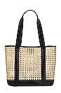 view 1 of 4 Natural Rattan Wicker Tote in Black