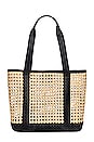 view 2 of 4 Natural Rattan Wicker Tote in Black