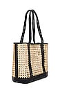 view 3 of 4 Natural Rattan Wicker Tote in Black