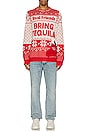 view 4 of 4 Real Friends Holiday Sweater in Red & White