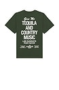 view 1 of 4 THE TEQUILA AND COUNTRY MUSIC 티셔츠 in Forest Green