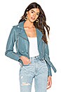 view 1 of 4 Mya Cropped Biker Jacket in Savanna Blue