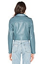 view 3 of 4 Mya Cropped Biker Jacket in Savanna Blue