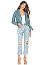view 4 of 4 Mya Cropped Biker Jacket in Savanna Blue