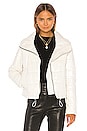 view 1 of 5 Cay Cropped Leather Puffer Jacket in Pearl White