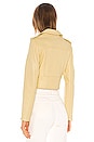 view 4 of 5 Mya Cropped Biker Jacket in Butter Yellow