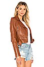 view 2 of 4 Mya Cropped Biker Jacket in Cognac