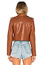 view 3 of 4 Mya Cropped Biker Jacket in Cognac