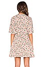 view 3 of 5 Dolman Short Sleeve Flare Dress in Beige & Mint Floral