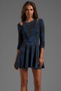 view 1 of 6 Long Sleeve Printed Dress in Blue