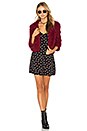 view 4 of 4 Rebekah Faux Fur Jacket in Wine