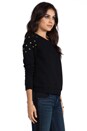view 2 of 6 Studded Shoulder Sweatshirt in Black
