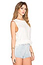 view 2 of 3 Linen Shell Fringe Top in Off White
