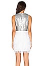 view 3 of 4 Masquerade Shift Dress in Silver & White