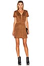 view 1 of 3 Jaida Faux Suede Lace Up Dress in Brown
