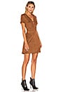 view 2 of 3 Jaida Faux Suede Lace Up Dress in Brown