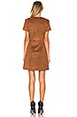 view 3 of 3 Jaida Faux Suede Lace Up Dress in Brown